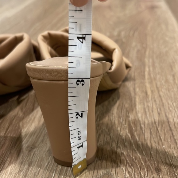 SOLD💢Faux Leather Nude Sandals w/ Thick Heels - Picture 4 of 4